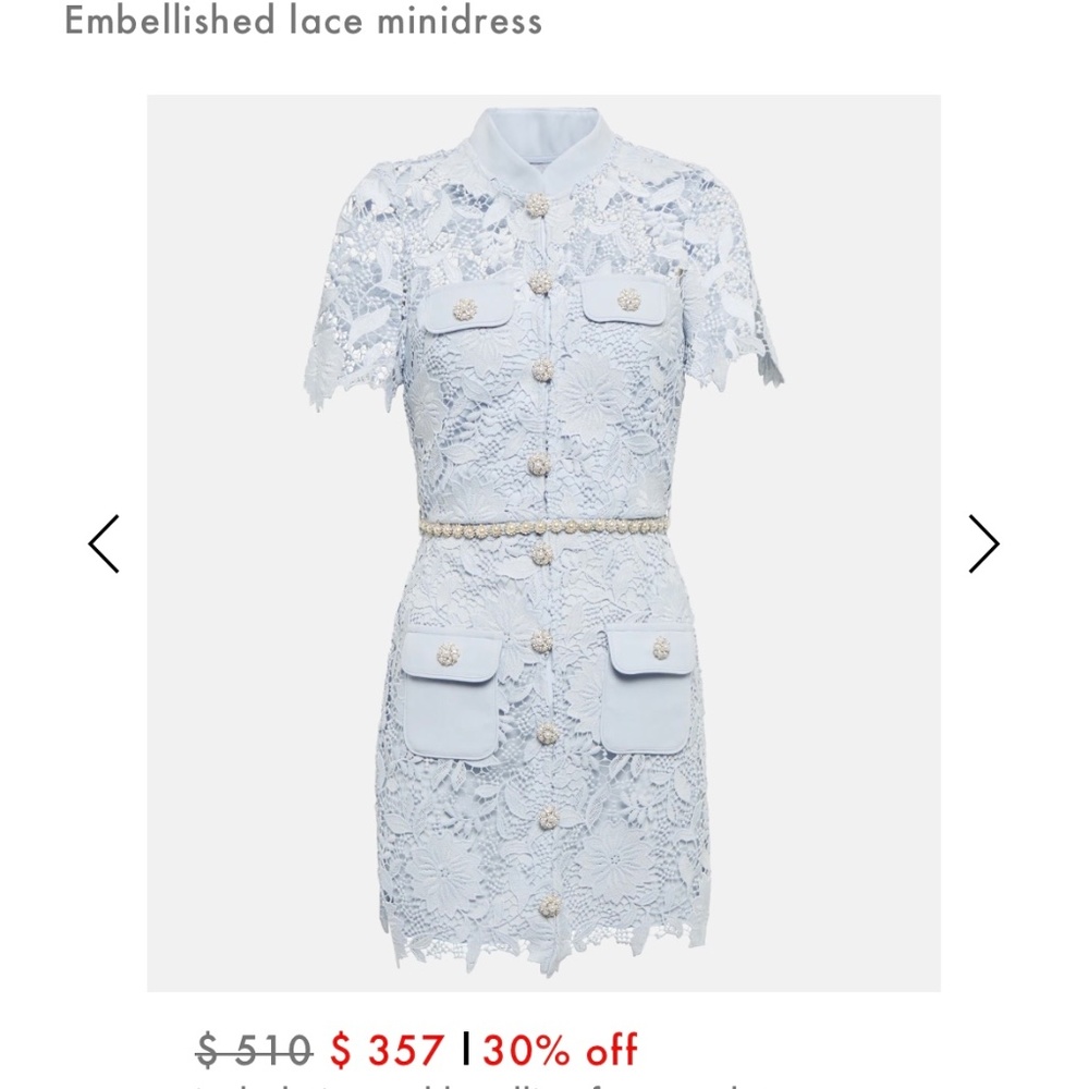 SELF-PORTRAIT Embellished Lace Minidress